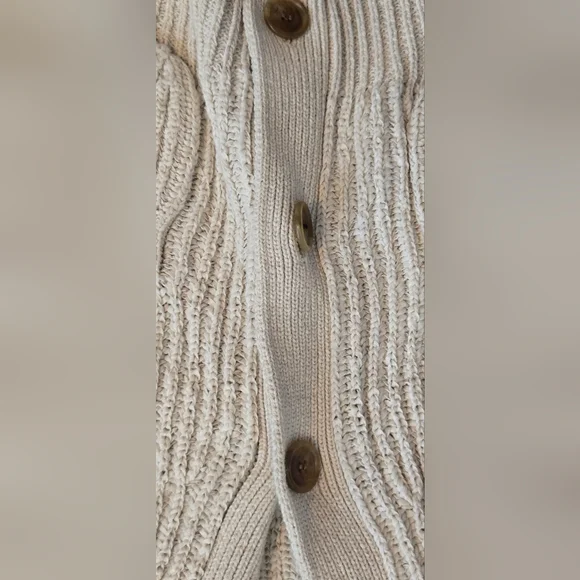 J.Crew Cropped Patch-Pocket Beach Cardigan Sweater 3X Cream Chunky Knit#0010 - Picture 5 of 8